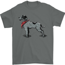 German Wirehaired Pointer With Neck Scarf Mens T-Shirt 100% Cotton Charcoal