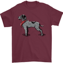 German Wirehaired Pointer With Neck Scarf Mens T-Shirt 100% Cotton Maroon