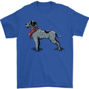 German Wirehaired Pointer With Neck Scarf Mens T-Shirt 100% Cotton Royal Blue