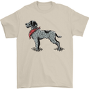 German Wirehaired Pointer With Neck Scarf Mens T-Shirt 100% Cotton Sand