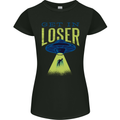 Get in Loser Funny Alien Abduction UFO Womens Petite Cut T-Shirt Black
