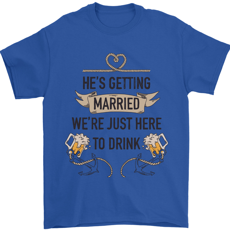 Getting Married Funny Marriage Beer Stag Doo Do Mens T-Shirt 100% Cotton Royal Blue