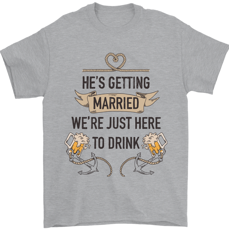Getting Married Funny Marriage Beer Stag Doo Do Mens T-Shirt 100% Cotton Sports Grey