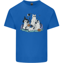 Ghost Cats Cute Halloween Kids T-Shirt Childrens Royal Blue