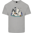 Ghost Cats Cute Halloween Kids T-Shirt Childrens Sports Grey