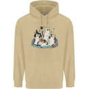 Ghost Cats Cute Halloween Mens 80% Cotton Hoodie Sand