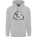 Ghost Cats Cute Halloween Mens 80% Cotton Hoodie Sports Grey