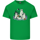 Ghost Cats Cute Halloween Mens Cotton T-Shirt Tee Top Irish Green