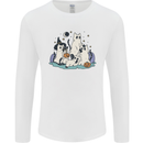 Ghost Cats Cute Halloween Mens Long Sleeve T-Shirt White