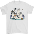 Ghost Cats Cute Halloween Mens T-Shirt 100% Cotton White