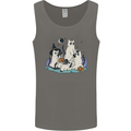 Ghost Cats Cute Halloween Mens Vest Tank Top Charcoal