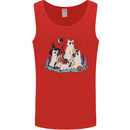 Ghost Cats Cute Halloween Mens Vest Tank Top Red