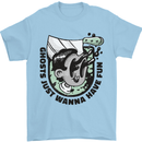 Ghosts Just Wanna Have Fun Halloween Mens T-Shirt 100% Cotton Light Blue
