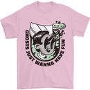 Ghosts Just Wanna Have Fun Halloween Mens T-Shirt 100% Cotton Light Pink