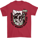 Ghosts Just Wanna Have Fun Halloween Mens T-Shirt 100% Cotton Red