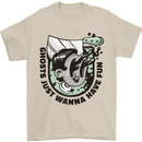 Ghosts Just Wanna Have Fun Halloween Mens T-Shirt 100% Cotton Sand