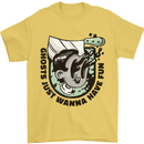 Ghosts Just Wanna Have Fun Halloween Mens T-Shirt 100% Cotton Yellow