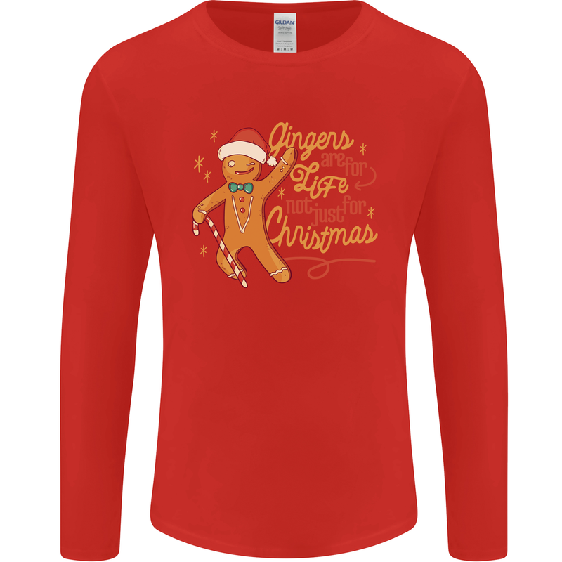 Gingers are for Life Funny Christmas Xmas Mens Long Sleeve T-Shirt Red