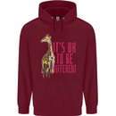 Giraffe Autism Its Okay to Be Different Childrens Kids Hoodie Maroon