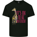 Giraffe Autism Its Okay to Be Different Kids T-Shirt Childrens Black