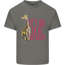 Giraffe Autism Its Okay to Be Different Mens Cotton T-Shirt Tee Top Charcoal