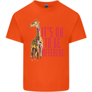 Giraffe Autism Its Okay to Be Different Mens Cotton T-Shirt Tee Top Orange