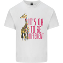 Giraffe Autism Its Okay to Be Different Mens Cotton T-Shirt Tee Top White