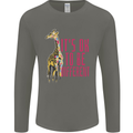 Giraffe Autism Its Okay to Be Different Mens Long Sleeve T-Shirt Charcoal