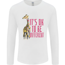 Giraffe Autism Its Okay to Be Different Mens Long Sleeve T-Shirt White