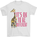 Giraffe Autism Its Okay to Be Different Mens T-Shirt 100% Cotton White