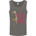 Giraffe Autism Its Okay to Be Different Mens Vest Tank Top Charcoal