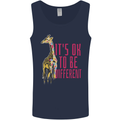 Giraffe Autism Its Okay to Be Different Mens Vest Tank Top Navy Blue