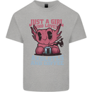 Girl Who Loves Axolotls & Coffee Kids T-Shirt Childrens Sports Grey