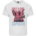 Girl Who Loves Axolotls & Coffee Kids T-Shirt Childrens White