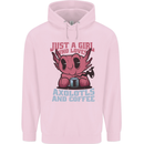Girl Who Loves Axolotls & Coffee Mens 80% Cotton Hoodie Light Pink