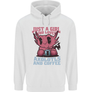 Girl Who Loves Axolotls & Coffee Mens 80% Cotton Hoodie White