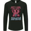 Girl Who Loves Axolotls & Coffee Mens Long Sleeve T-Shirt Black