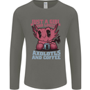Girl Who Loves Axolotls & Coffee Mens Long Sleeve T-Shirt Charcoal