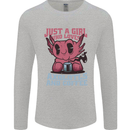 Girl Who Loves Axolotls & Coffee Mens Long Sleeve T-Shirt Sports Grey