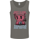 Girl Who Loves Axolotls & Coffee Mens Vest Tank Top Charcoal