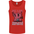 Girl Who Loves Axolotls & Coffee Mens Vest Tank Top Red