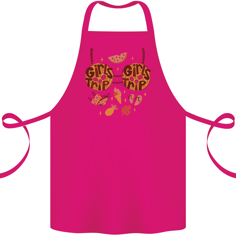 Girls Trip Fancy Dress Costume Holiday Cotton Apron 100% Organic Pink