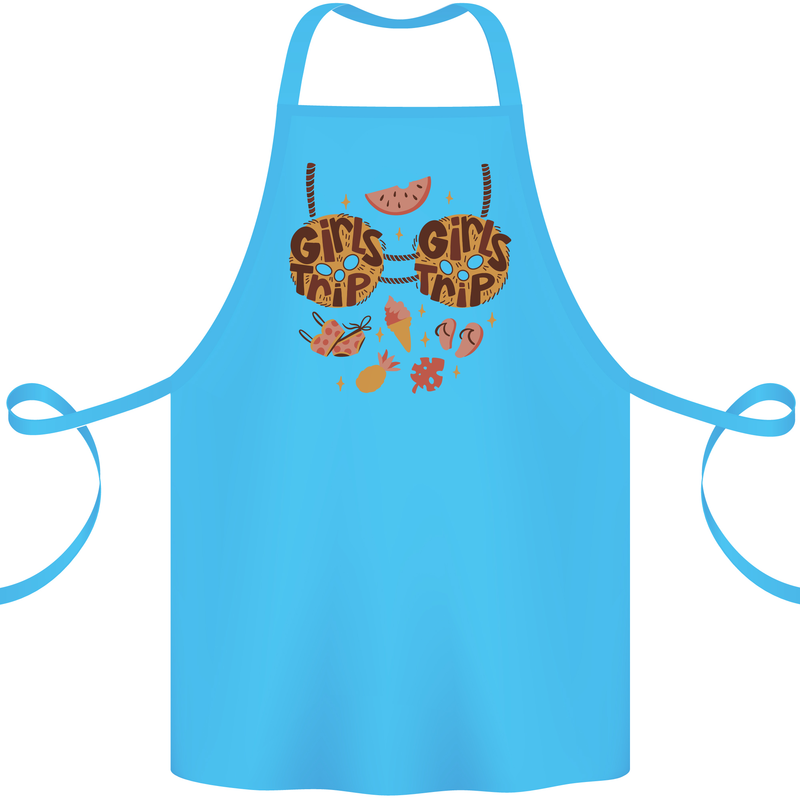 Girls Trip Fancy Dress Costume Holiday Cotton Apron 100% Organic Turquoise