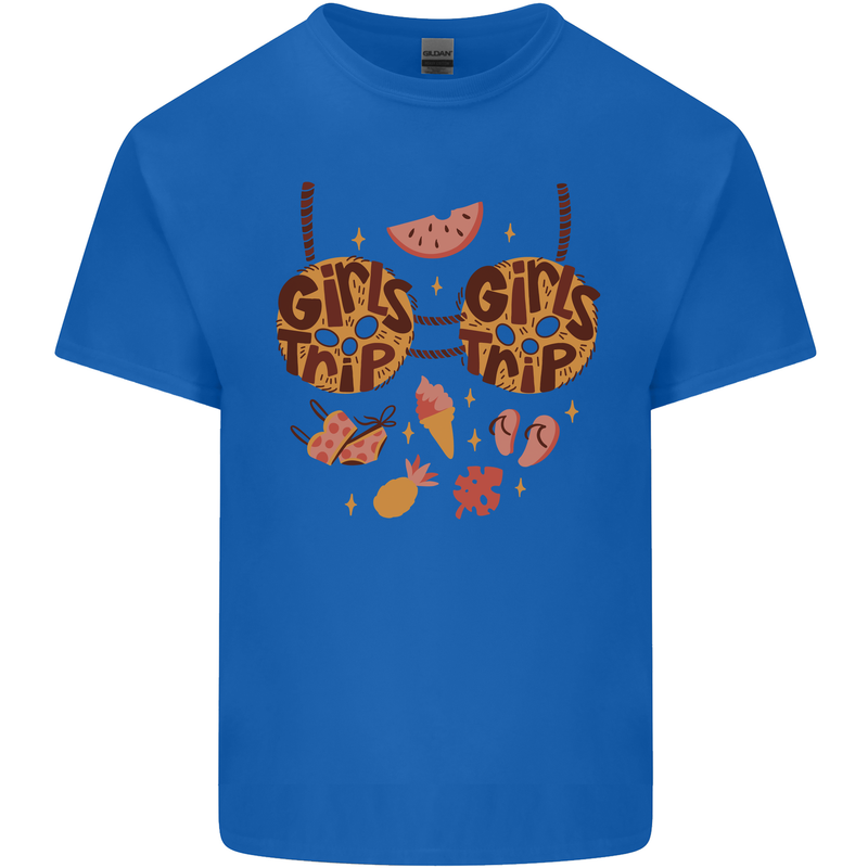 Girls Trip Fancy Dress Costume Holiday Kids T-Shirt Childrens Royal Blue