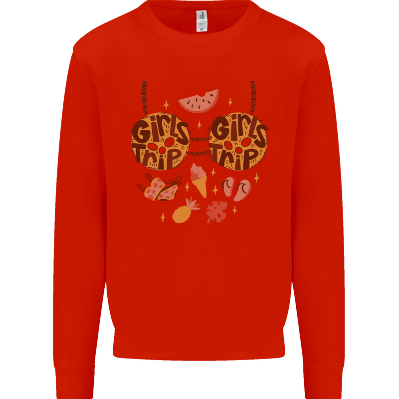 Girls Trip Fancy Dress Costume Holiday Mens Sweatshirt Jumper Bright Red