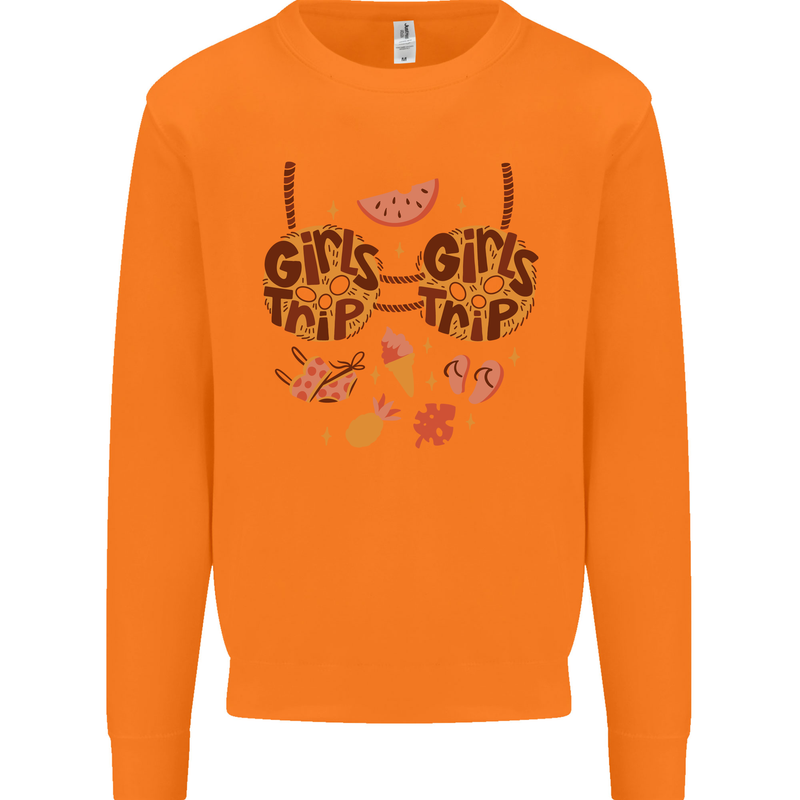 Girls Trip Fancy Dress Costume Holiday Mens Sweatshirt Jumper Orange