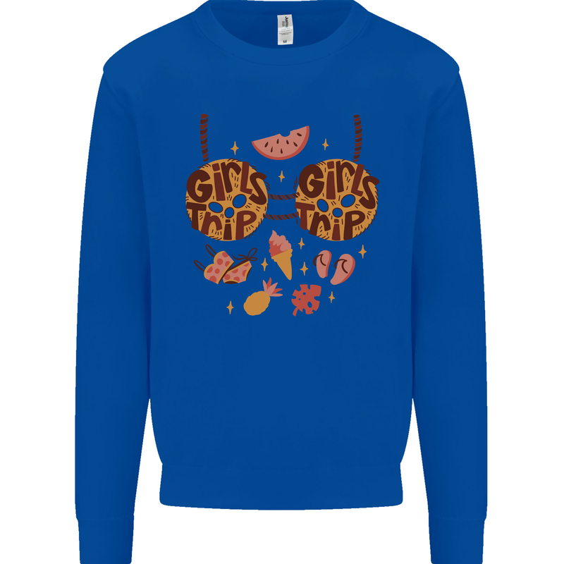 Girls Trip Fancy Dress Costume Holiday Mens Sweatshirt Jumper Royal Blue