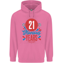 Glorious 21 Years 21st Birthday Union Jack Flag Mens 80% Cotton Hoodie Azelea