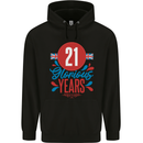 Glorious 21 Years 21st Birthday Union Jack Flag Mens 80% Cotton Hoodie Black