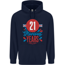 Glorious 21 Years 21st Birthday Union Jack Flag Mens 80% Cotton Hoodie Navy Blue